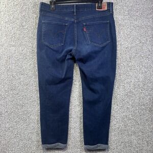 Levis Jeans Womens 31 Blue Mid Rise Skinny Cuffed Ankle Denim Stretch Cropped